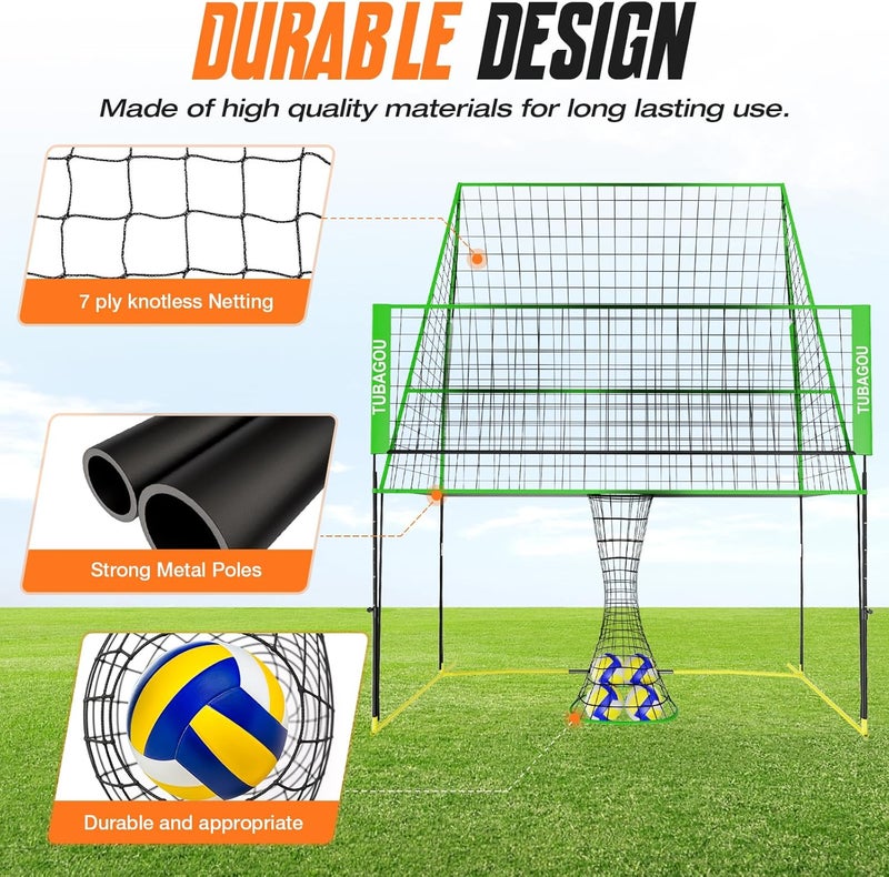 TUBAGOU 2025 Upgraded Volleyball Training Equipment Net Volleyball Spike Trainer for Indoor and Outdoor Volleyball Practice Net Station, Perfect for Team or Solo Training, Home Volleyball Net - Image 3